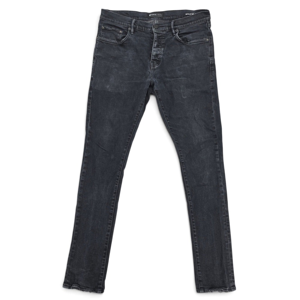 Purple Brand‎ P001 Jeans 33x33 Black Wash Skinny Stretch Designer Luxury Denim